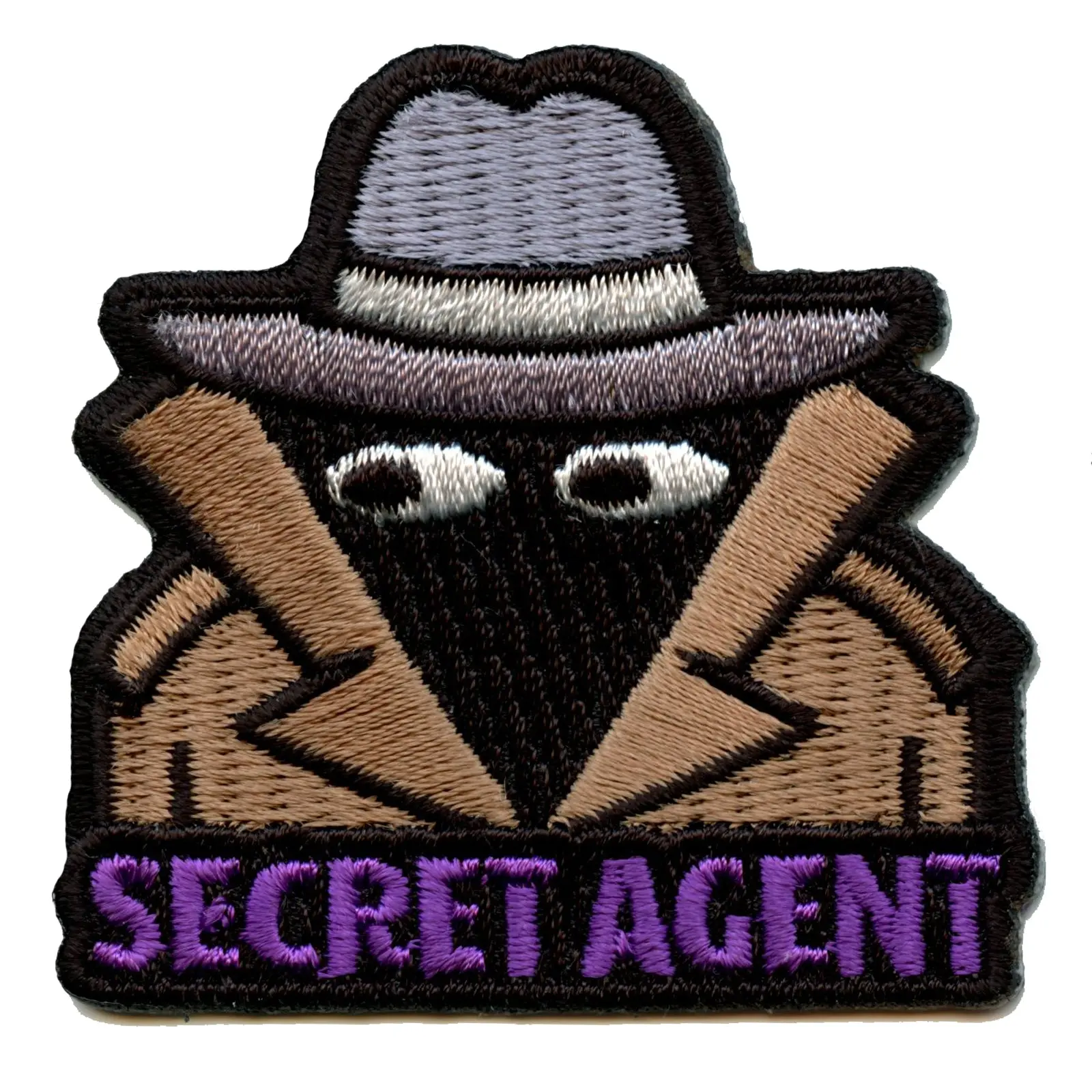 Secret Agent Detective Coat Creeping Eyes With Hat Embroidered Iron On Patch