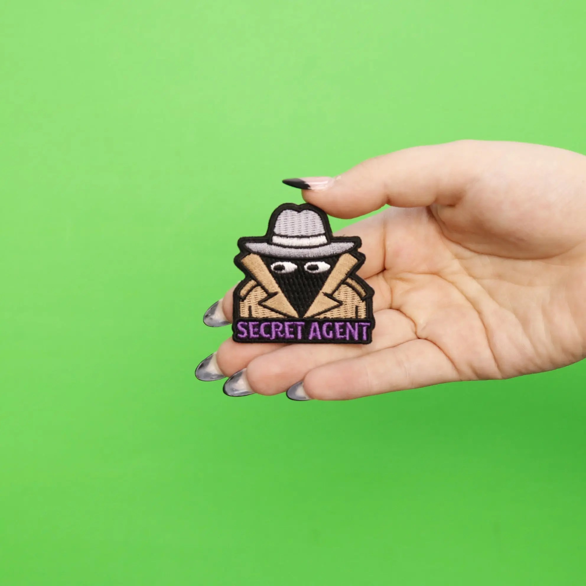 Secret Agent Detective Coat Creeping Eyes With Hat Embroidered Iron On Patch - Image 2