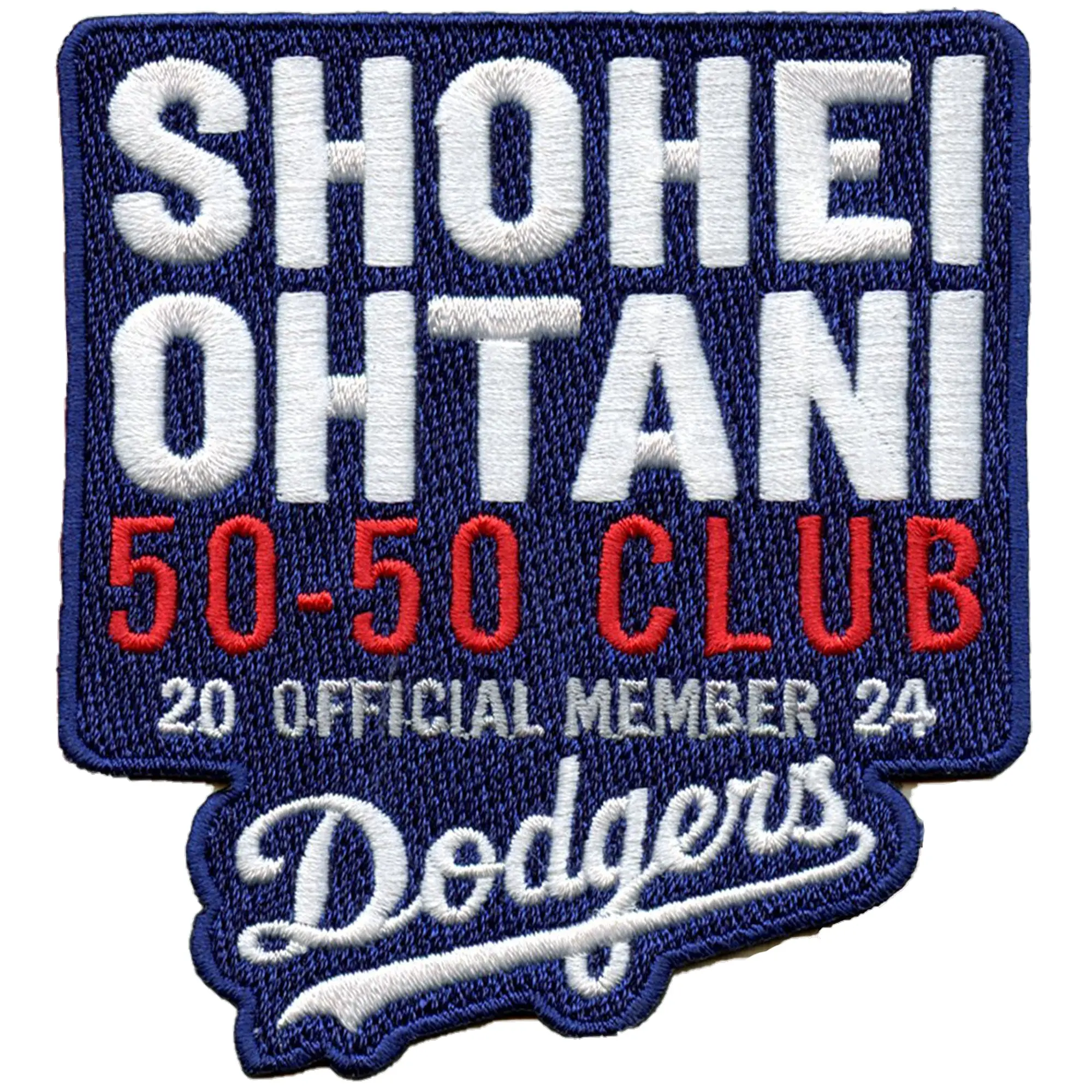 Shohei Ohtani 50-50 Club Patch Los Angeles Dodgers Official Member 2024 Embroidered Iron on - Image 2