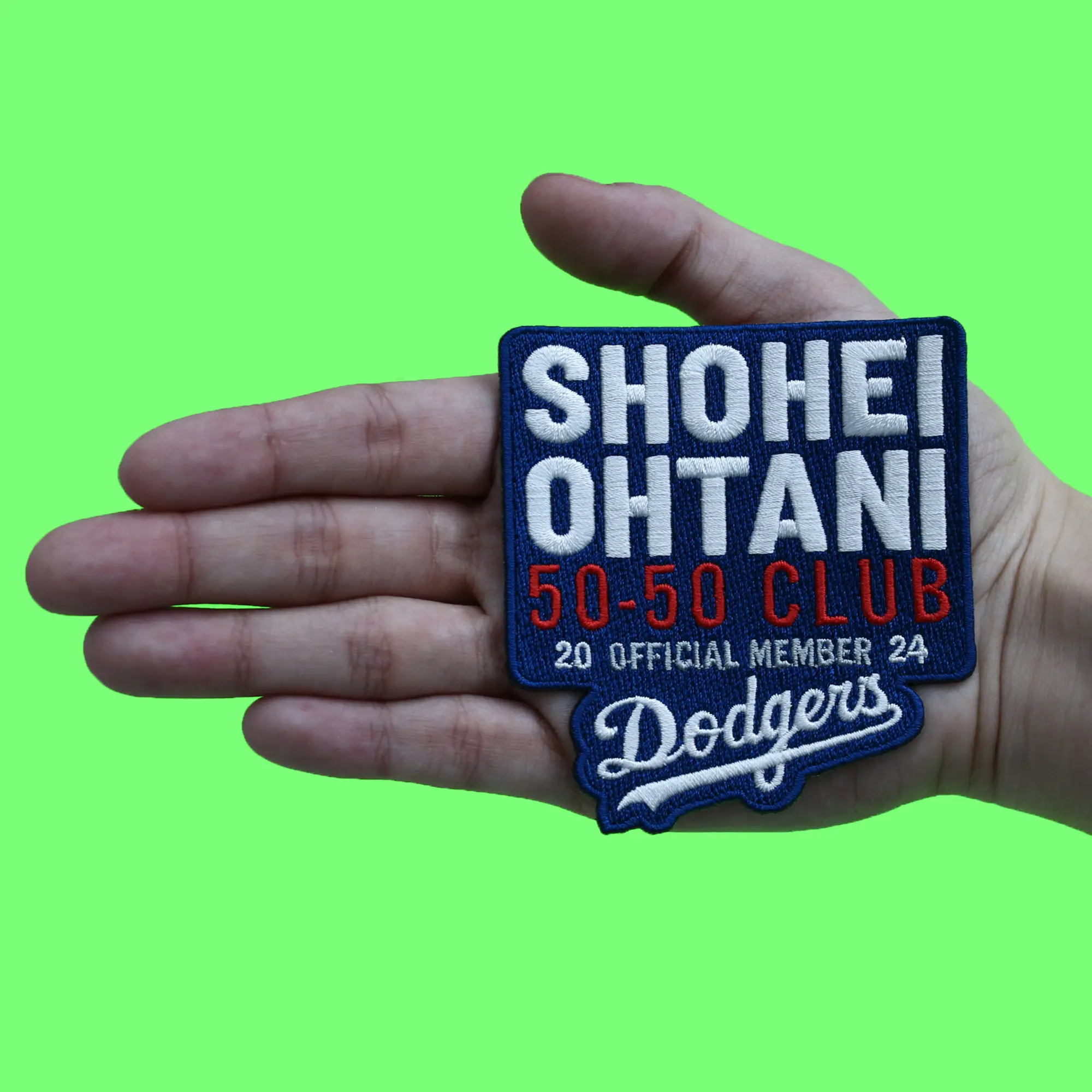 Shohei Ohtani 50-50 Club Patch Los Angeles Dodgers Official Member 2024 Embroidered Iron on - Image 3