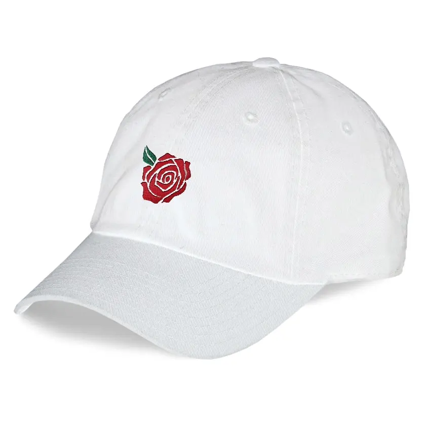 Simple Rose Dad Hat Embroidered Curved Adjustable Baseball Cap - Image 2