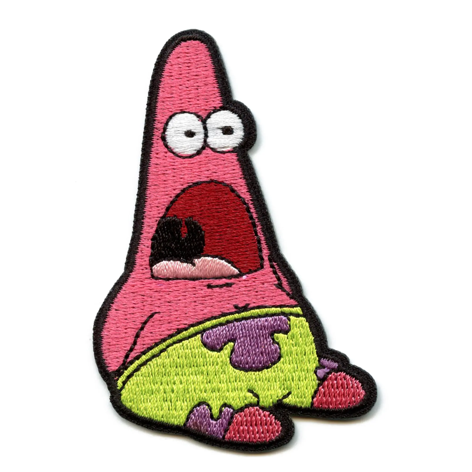 SpongeBob SquarePants Shocked Patrick Patch Nickelodeon Cartoon TV Embroidered Iron On - Image 2