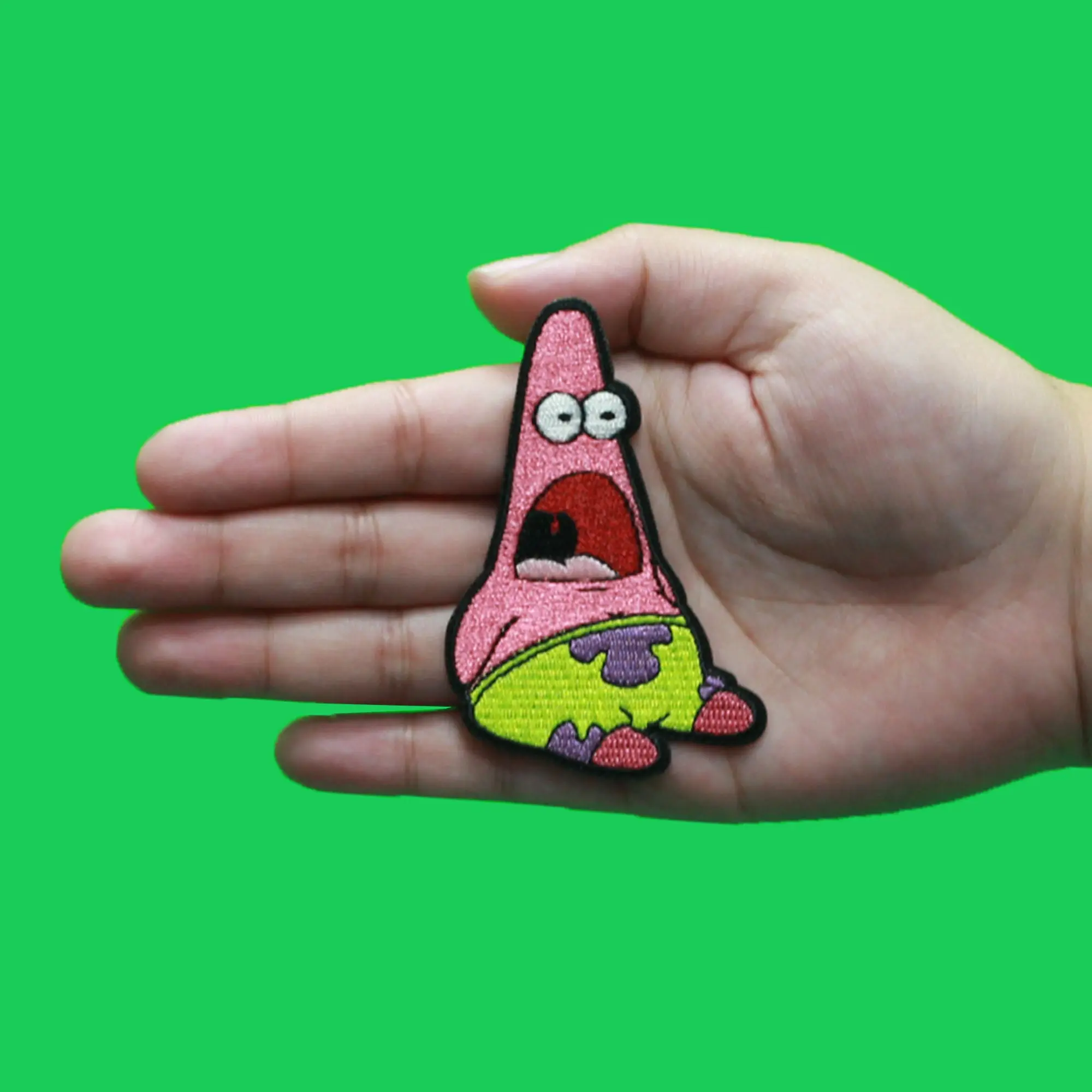 SpongeBob SquarePants Shocked Patrick Patch Nickelodeon Cartoon TV Embroidered Iron On - Image 3