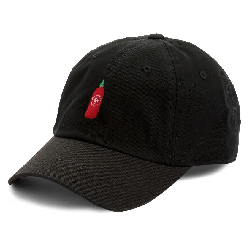Hot Chili Sauce Bottle Dad Hat Embroidered Curved Adjustable Baseball Cap