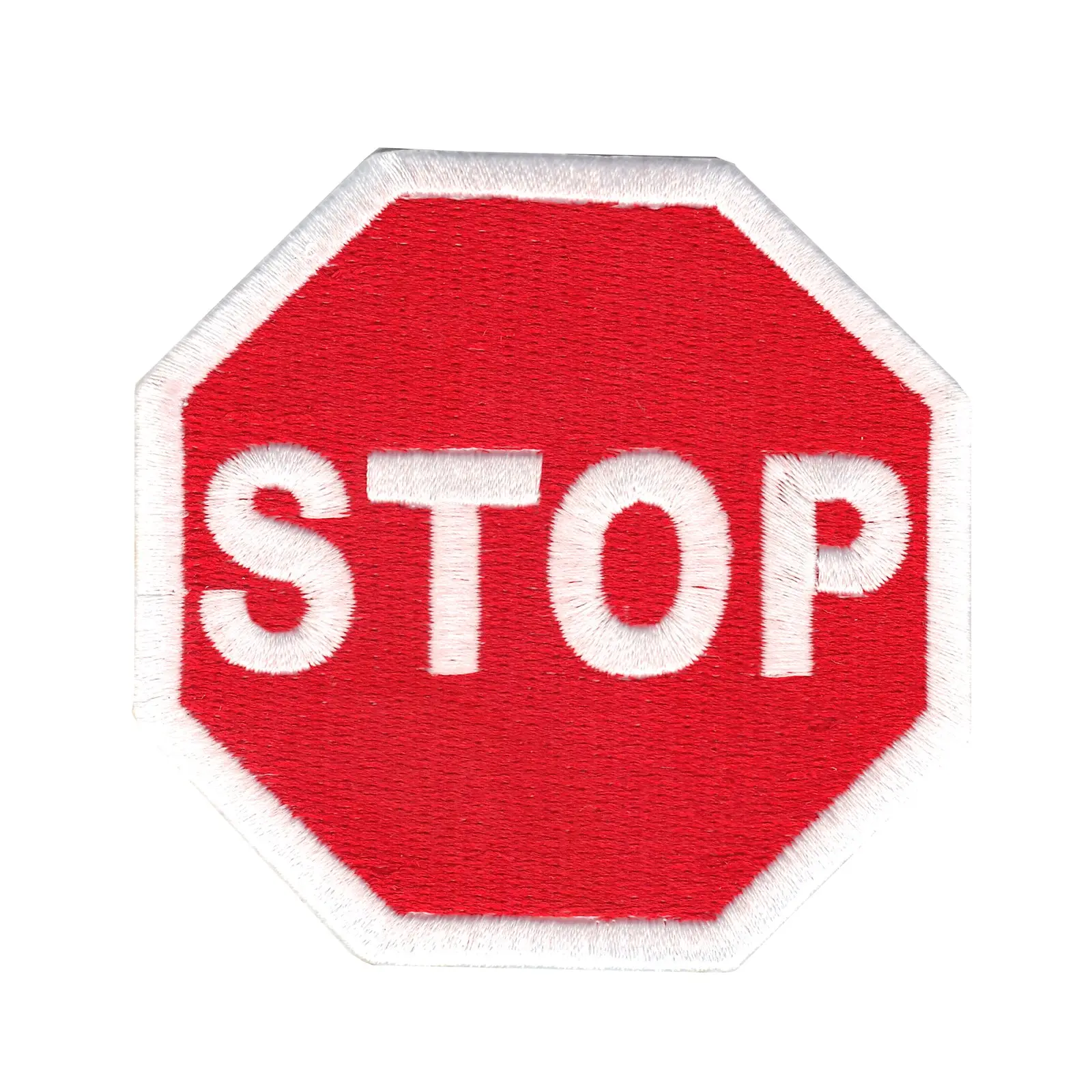 Stop Sign Embroidered Iron On Patch