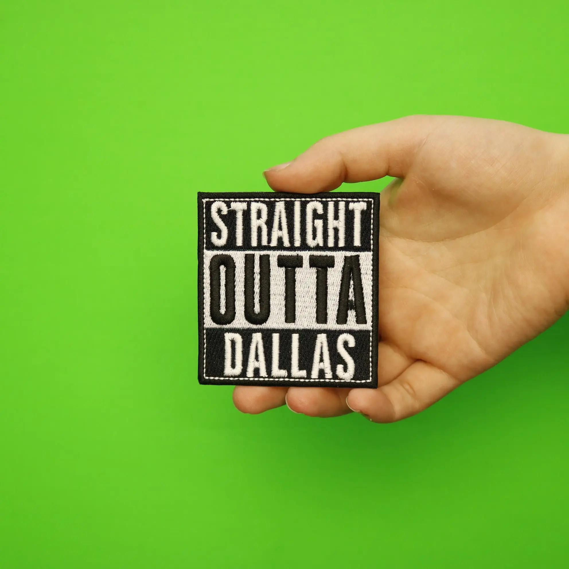Straight Outta Dallas Embroidered Iron On Patch - Image 2