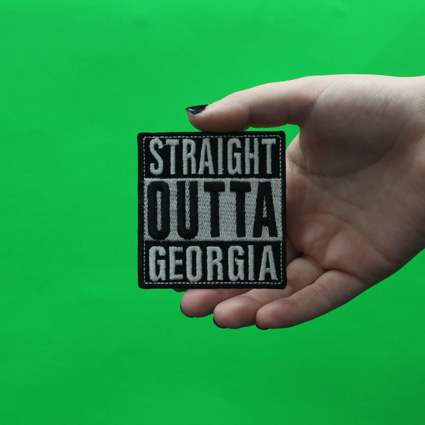 Straight Outta Georgia Embroidered Iron On Patch - Image 2