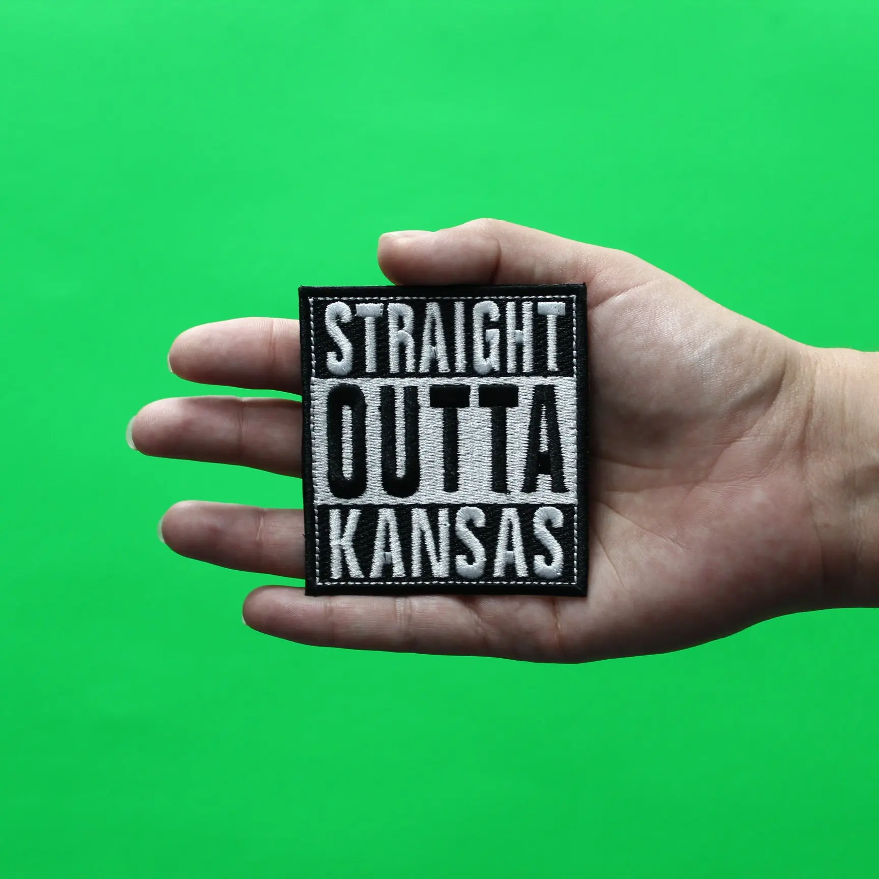 Straight Outta Kansas Patch Embroidered Iron On - Image 2