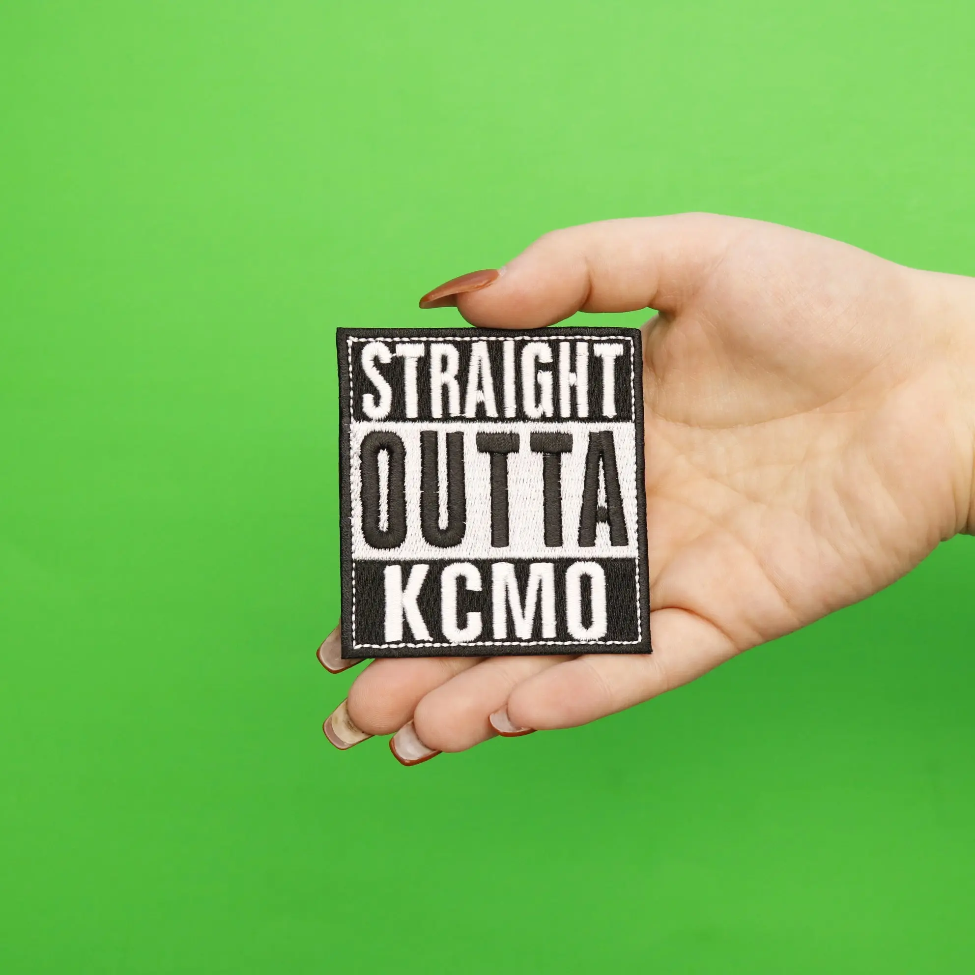 Straight Outta KCMO Embroidered Iron on Patch - Image 2