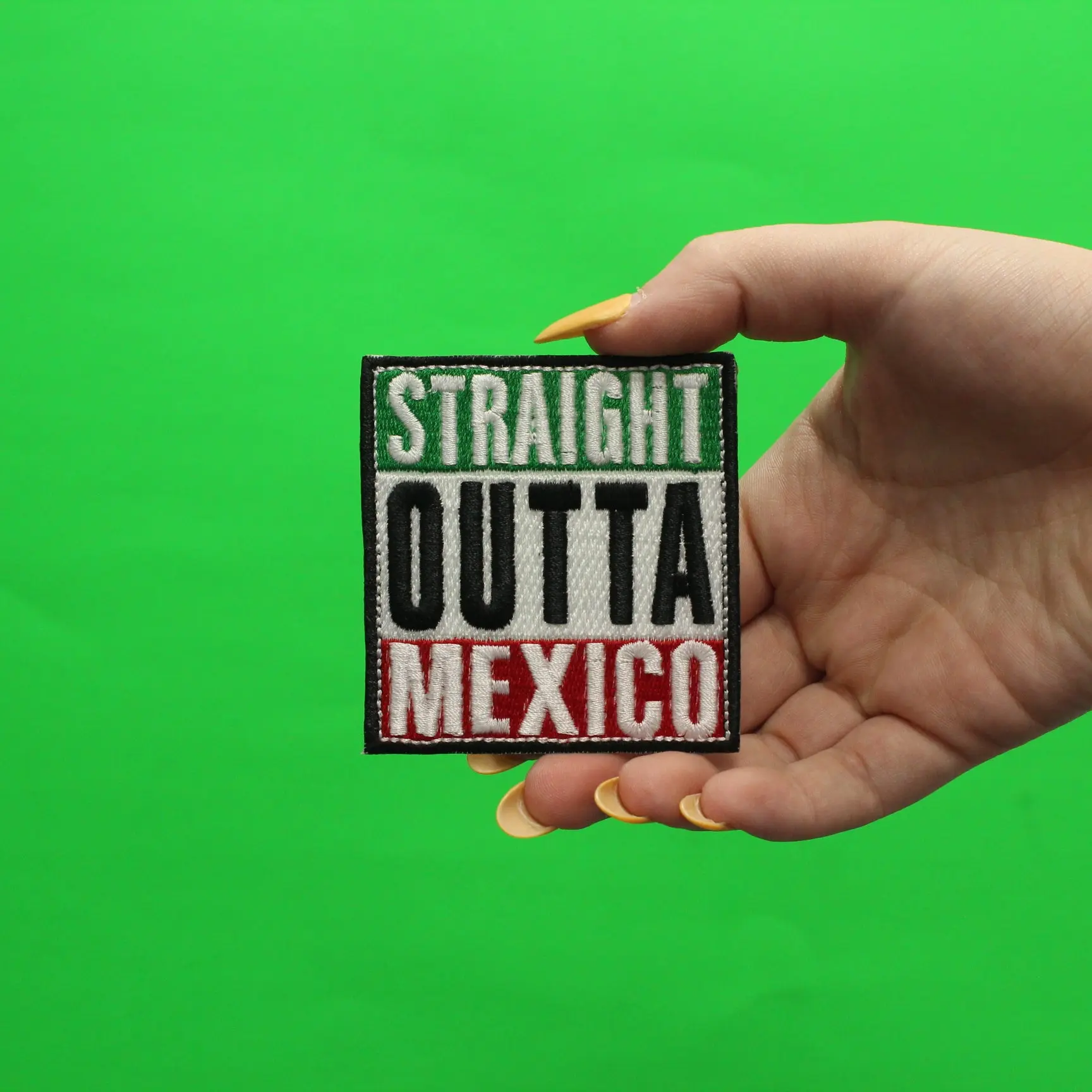 Straight Outta Mexico Embroidered Iron On Patch - Image 2