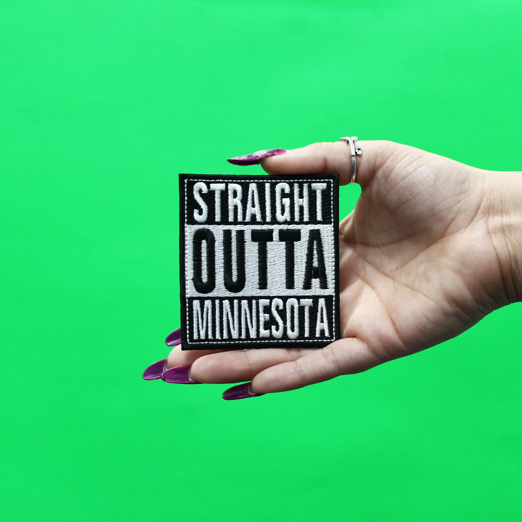 Straight Outta Minnesota Patch Embroidered Iron On - Image 2