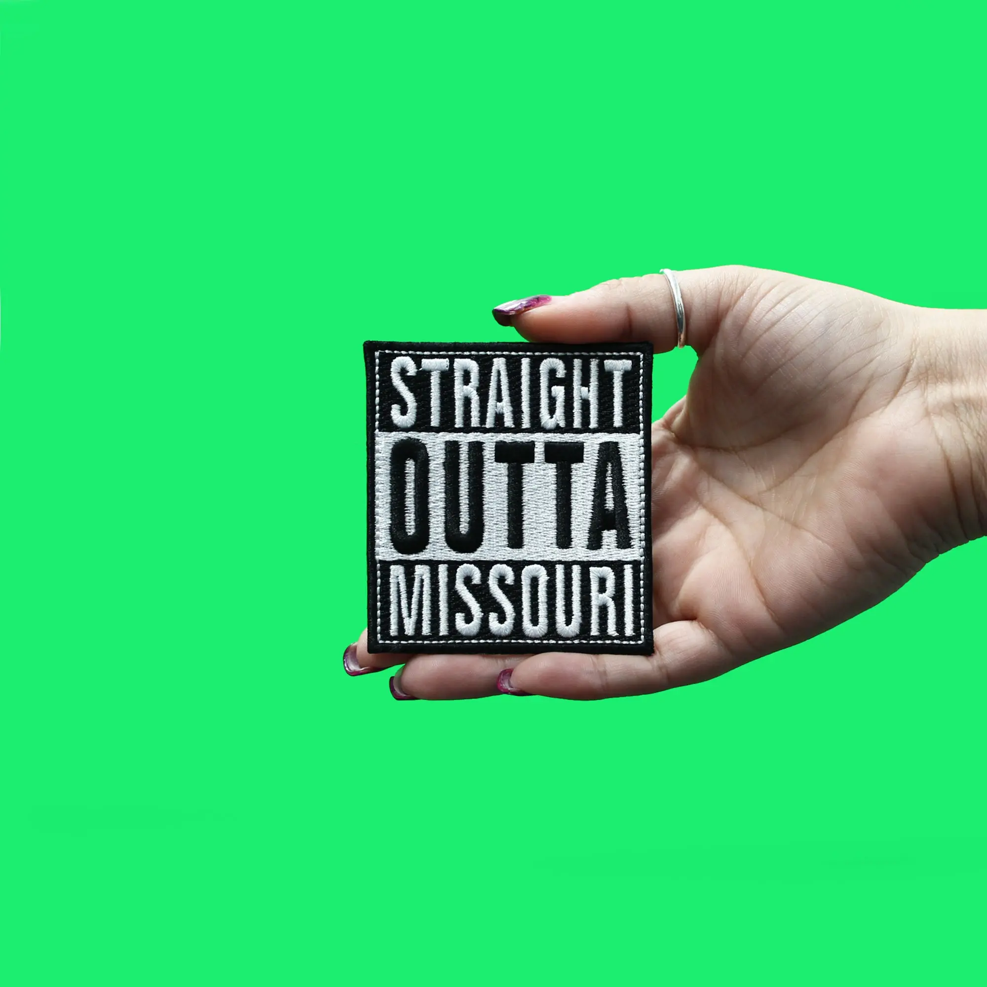 Straight Outta Missouri Patch Embroidered Iron On - Image 2