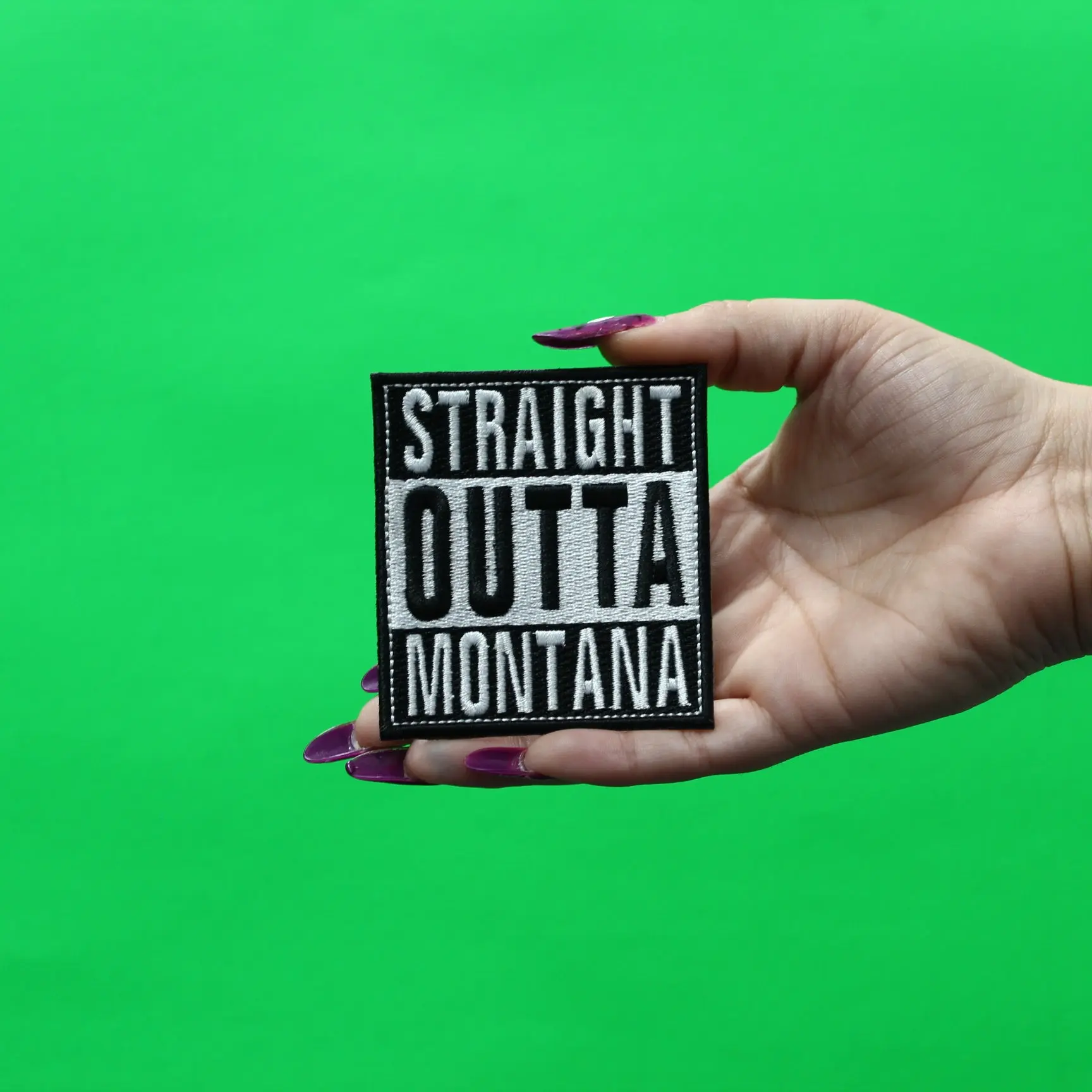 Straight Outta Montana Patch Embroidered Iron On - Image 2