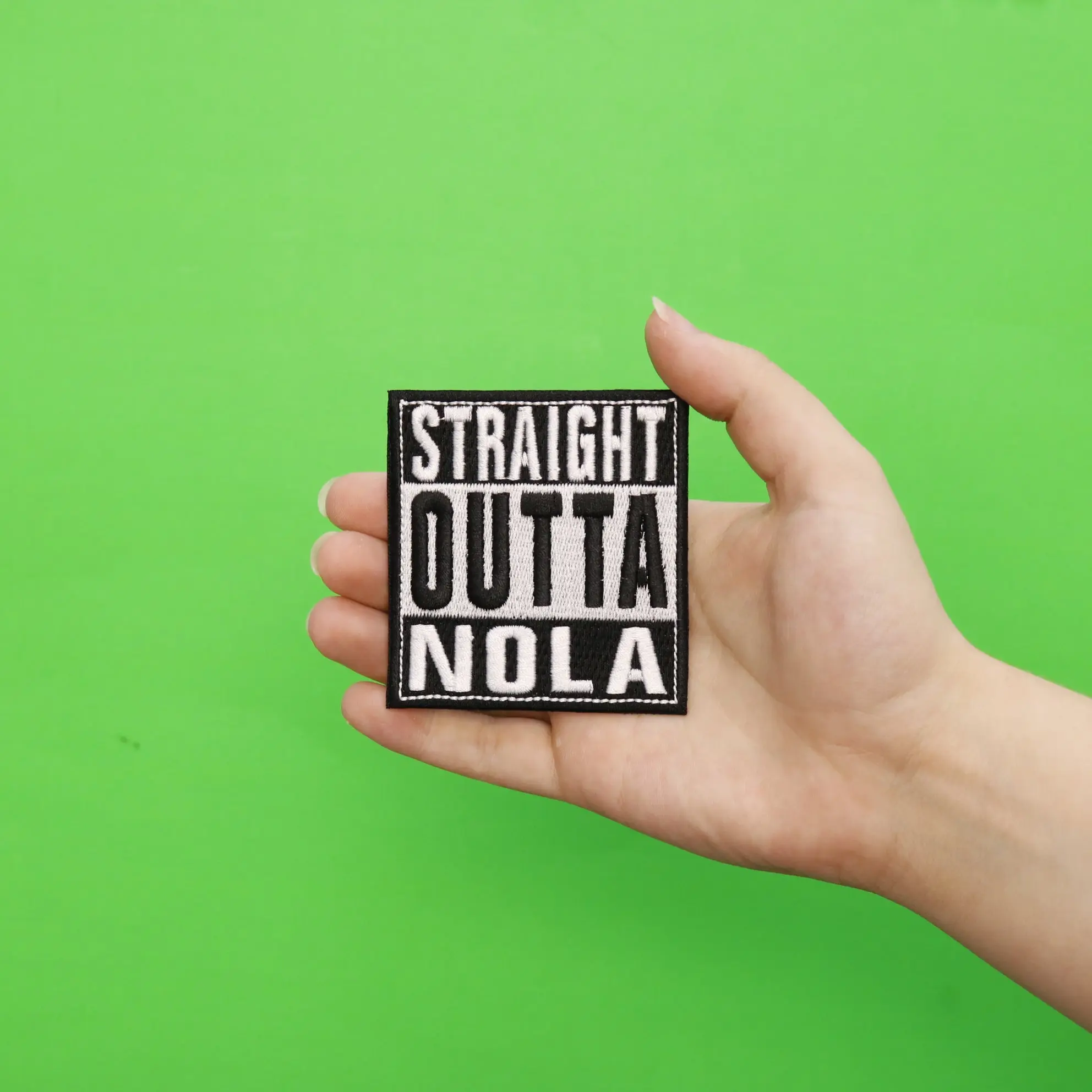 Straight Outta NOLA Embroidered Iron On Patch - Image 2