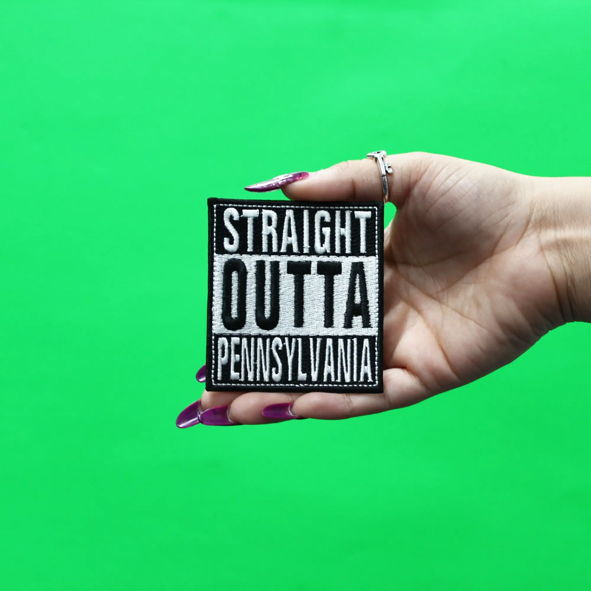 Straight Outta Pennsylvania Patch Embroidered Iron On - Image 2