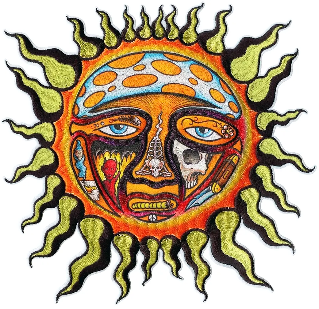 Sublime Sun Face Patch California Rock Band XL Sublimated Iron On