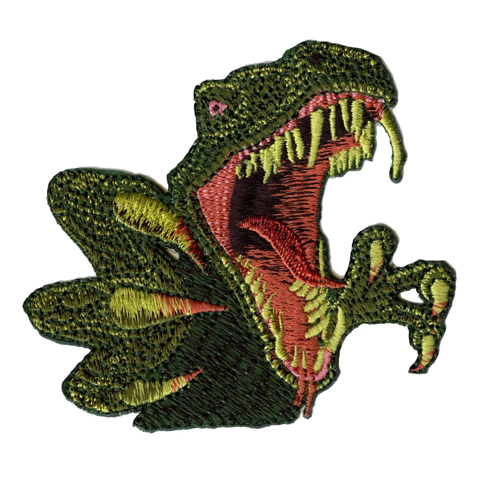Velociraptor Dinosaur Close Up Embroidered Iron on Patch