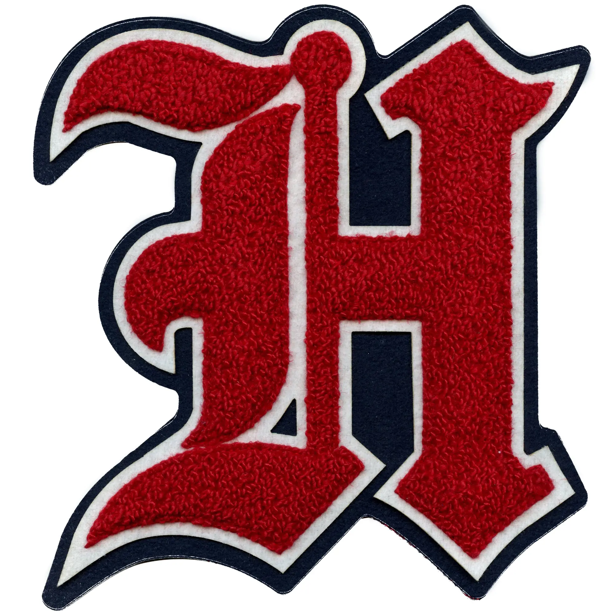 Texas Old English Letter H Patch Houston Varsity Jacket Chenille Iron On