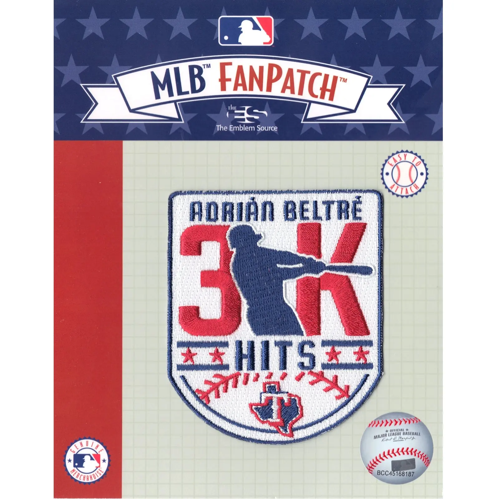 Texas Rangers Adrian Beltre 3000 Hits Team Patch