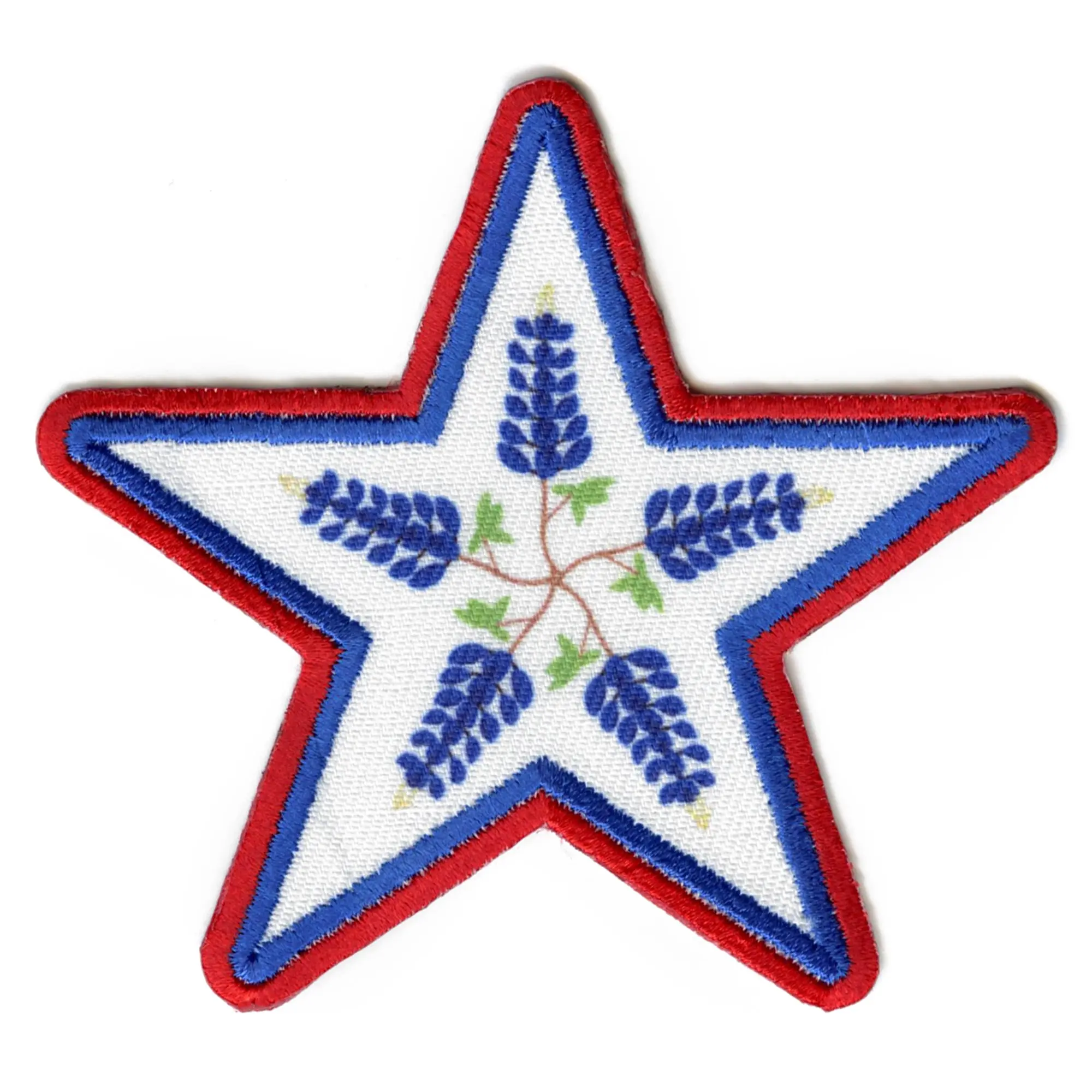 Texas Star Bluebonnet Patch State Flower Embroidered Iron On