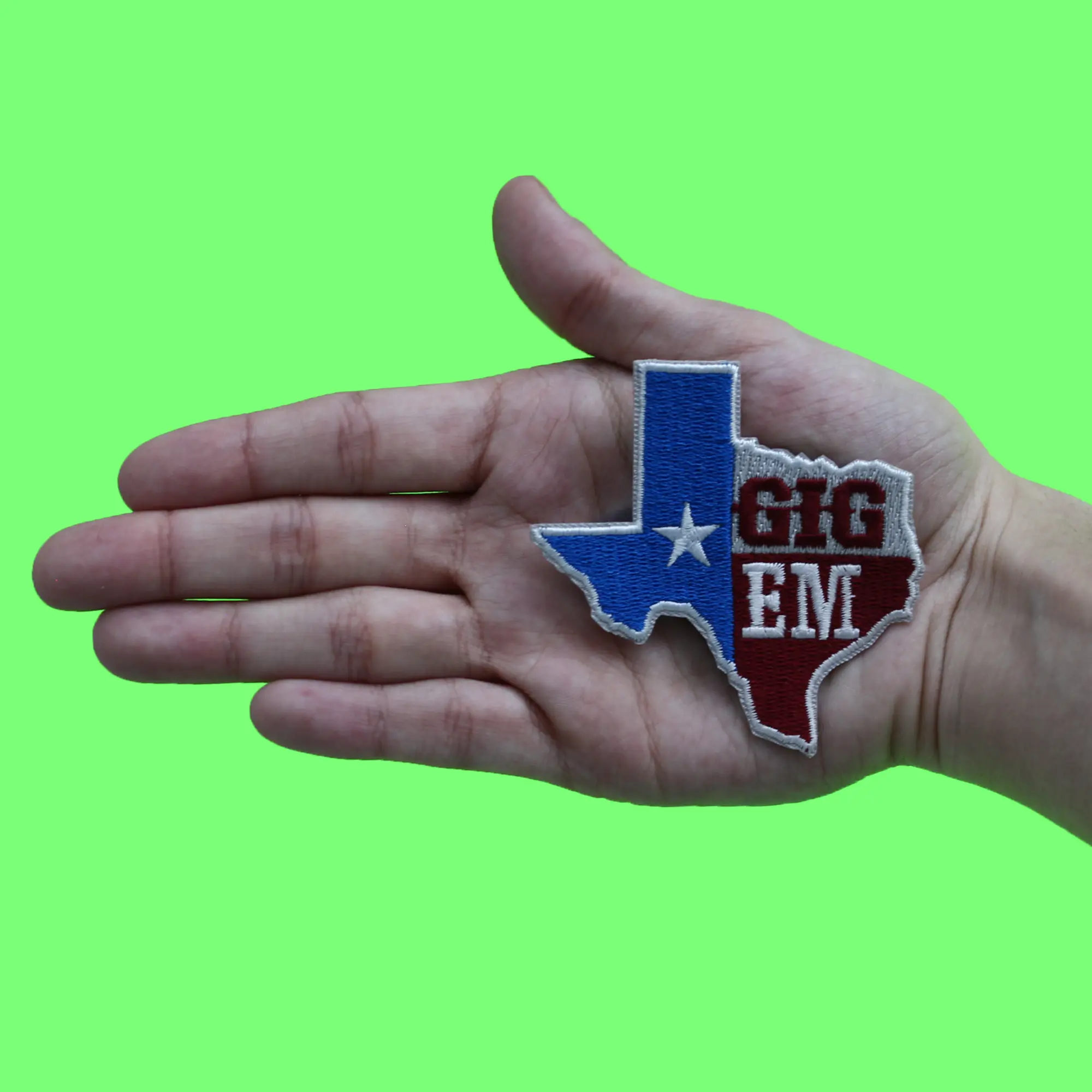 Texas State Gig Em Embroidered Iron On Patch - Image 3
