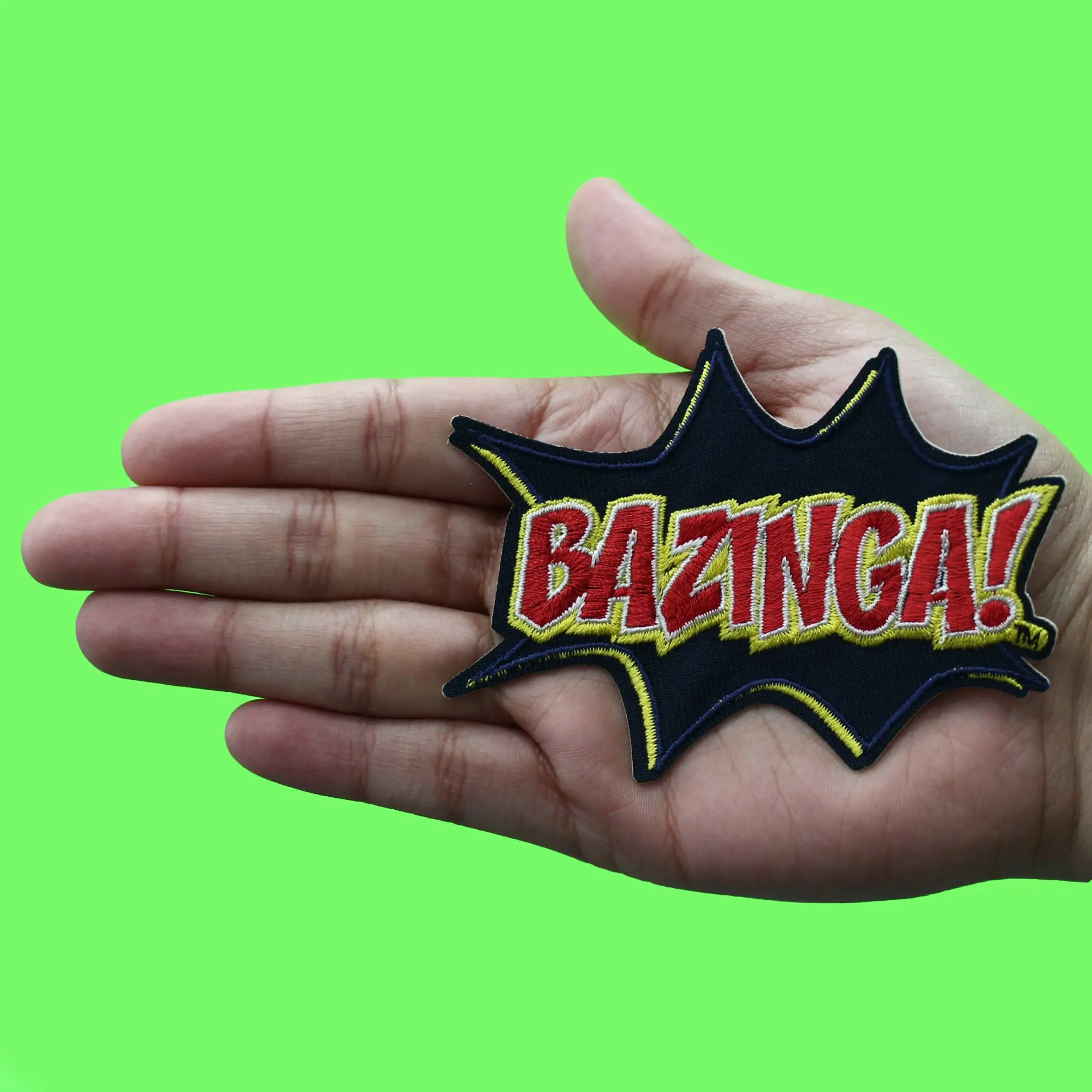 The Big Bang Theory Bazinga Comic Text Patch Classic TV Show Embroidered Iron On - Image 2