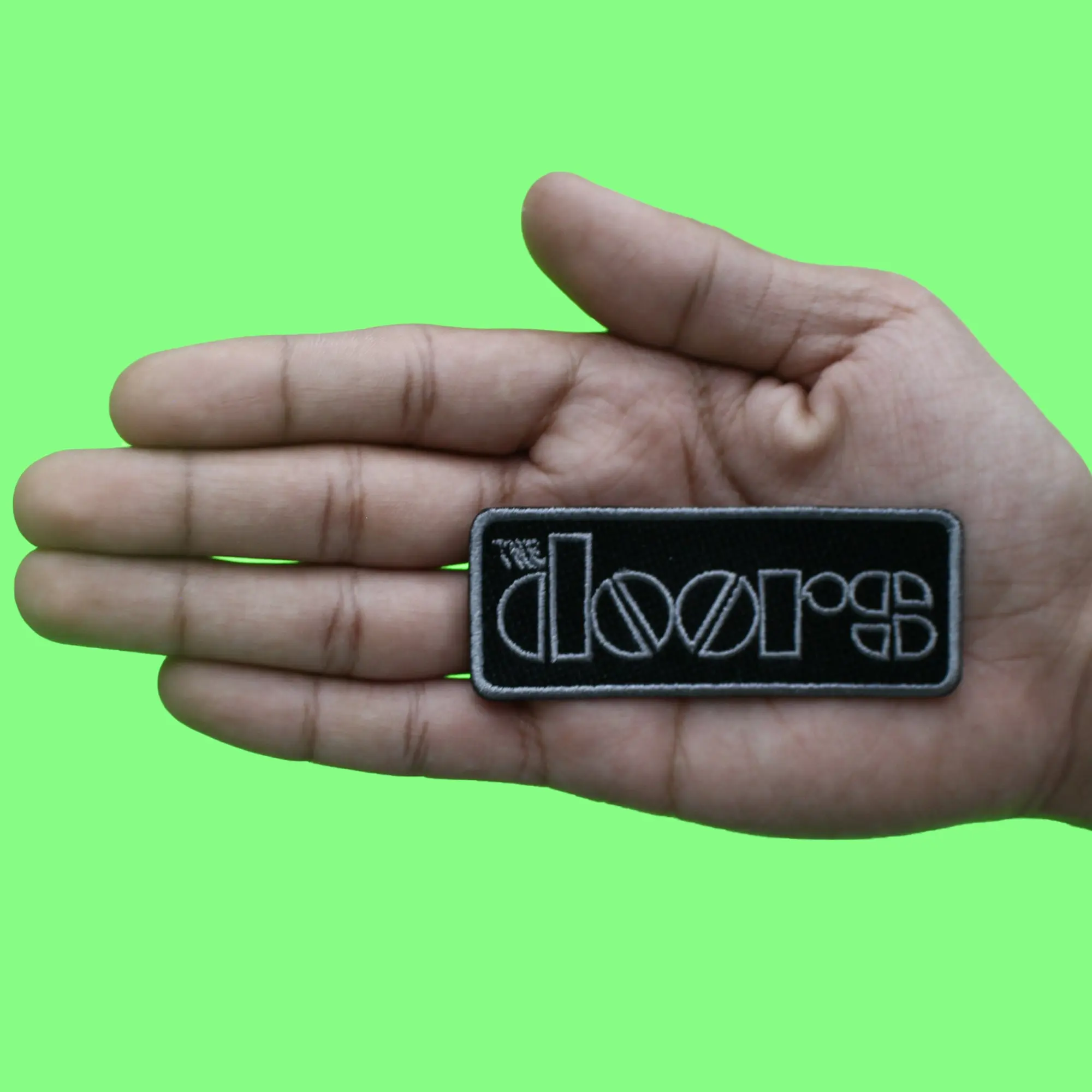 The Doors Script Patch Grey Box Logo Embroidered Iron On - Image 2