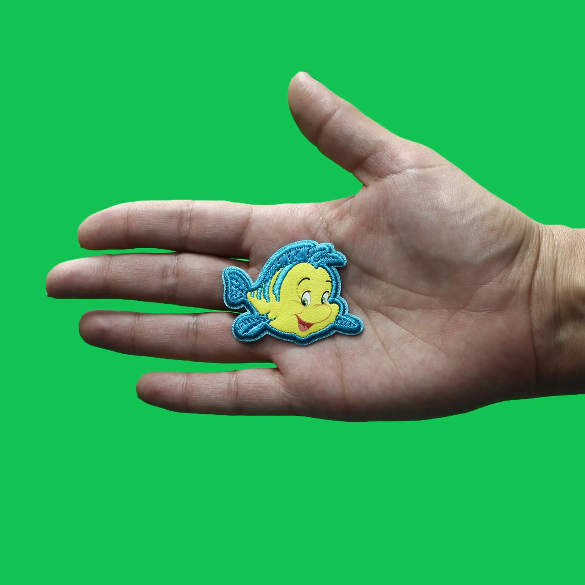 The Little Mermaid Flounder Patch Disney Friend Fish Embroidered Iron On - Image 2