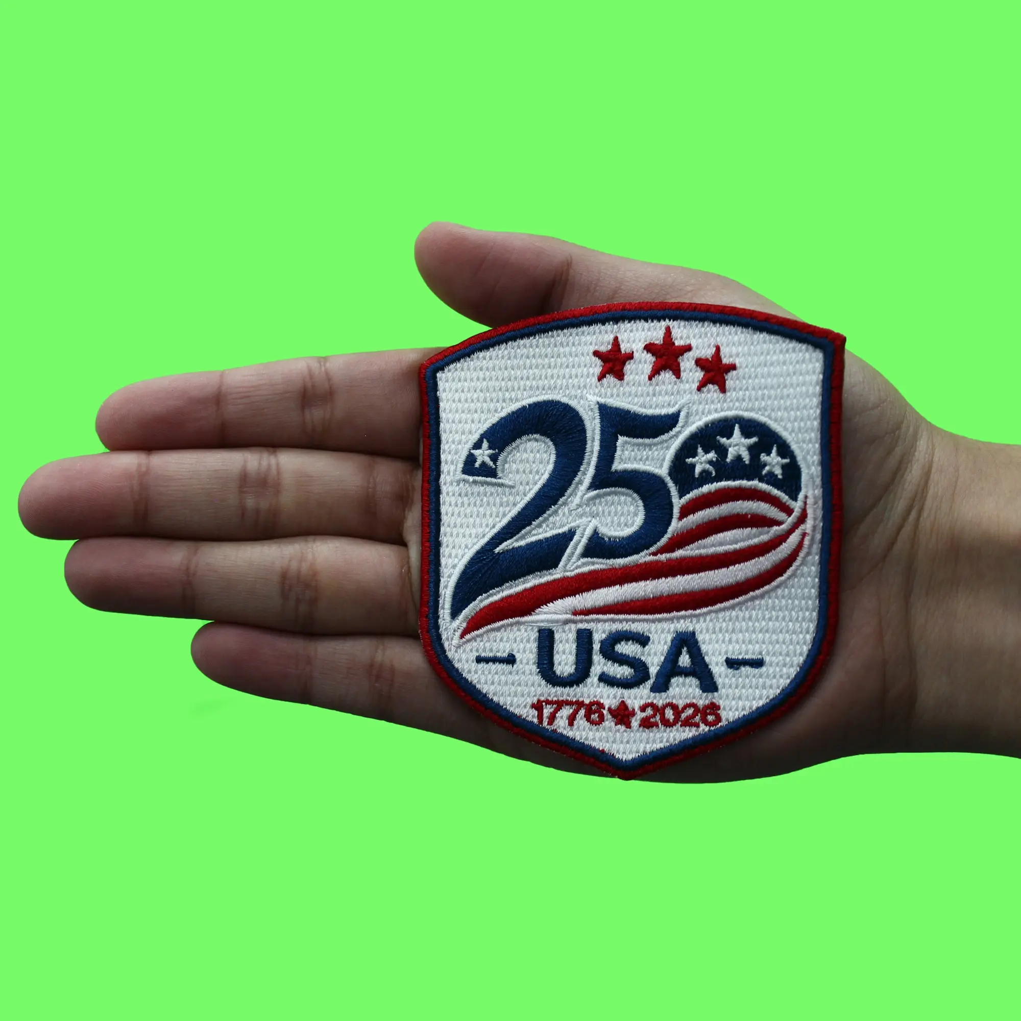United States 250th Anniversary Patch Patriotic American History Embroidered Iron On - Image 2