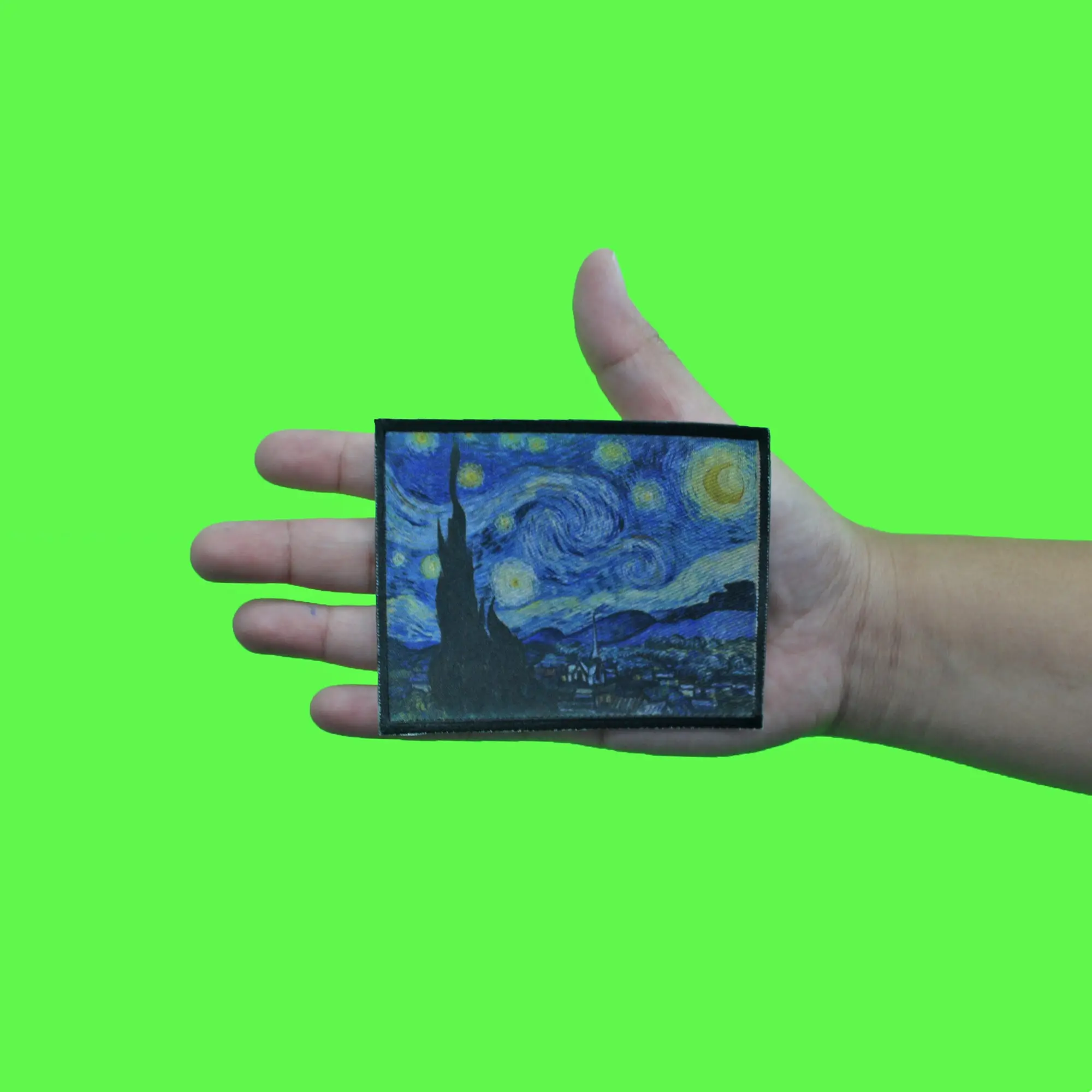 Van Gogh Starry Night Patch Small Art Canvas Sublimation Iron On PhotoPatch - Image 2