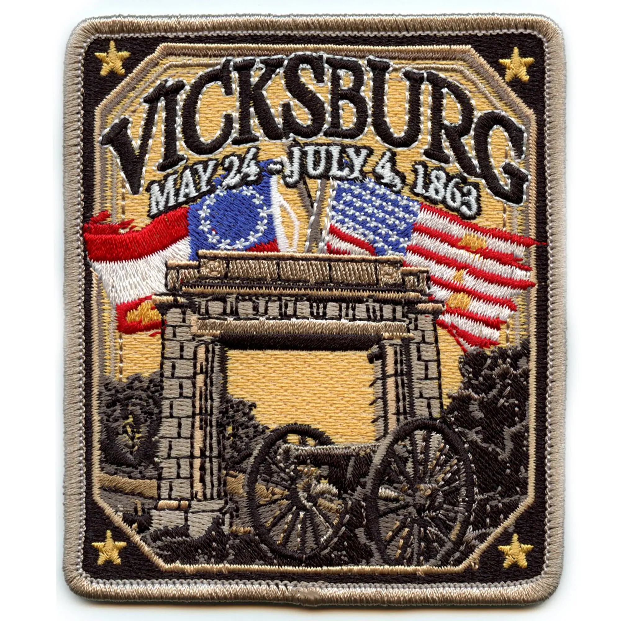 Vicksburg Stars And Stripes Patch Military Mississippi National Park Embroidered Iron On - Image 2