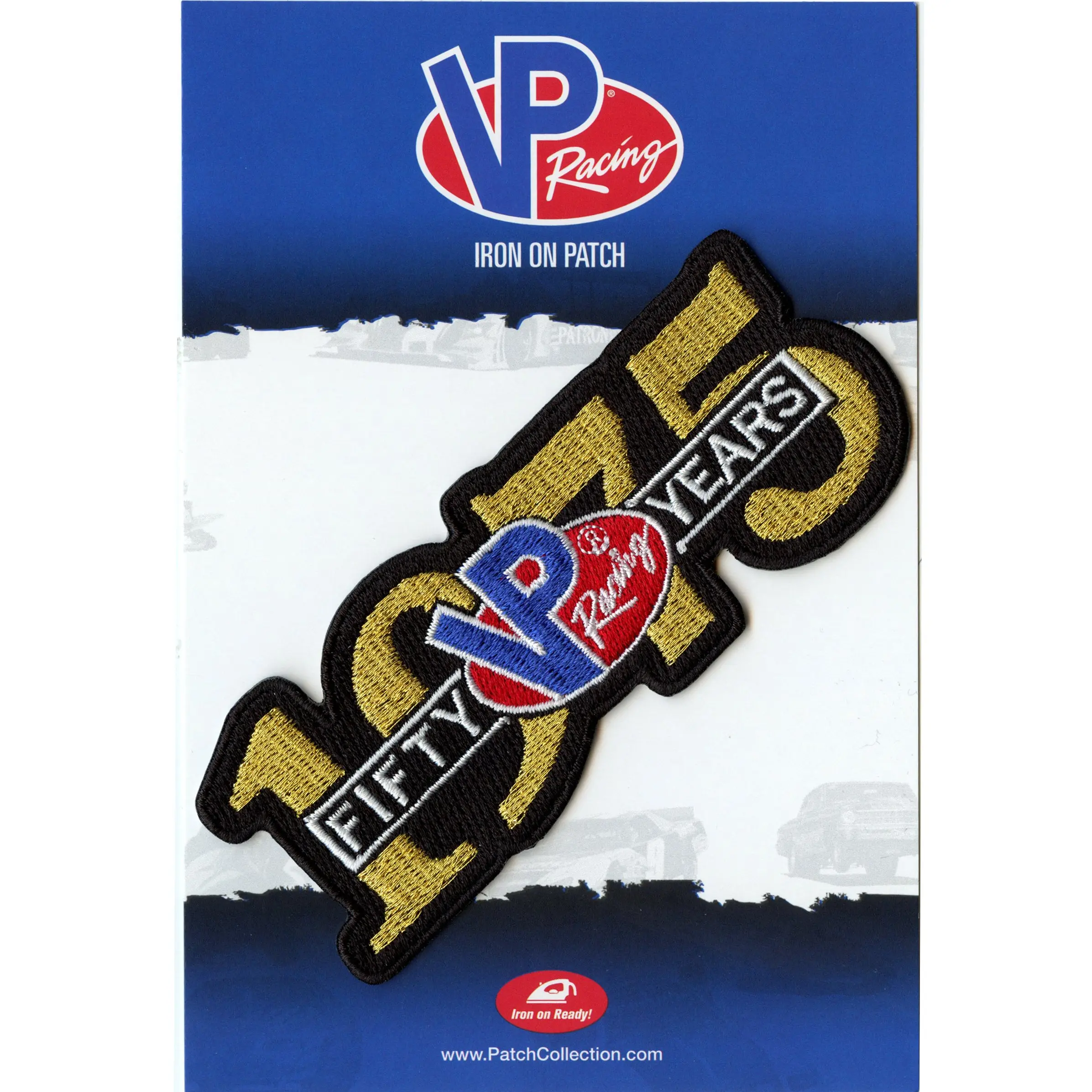 VP Racing 50th Anniversary Patch 1975 Embroidered Iron On
