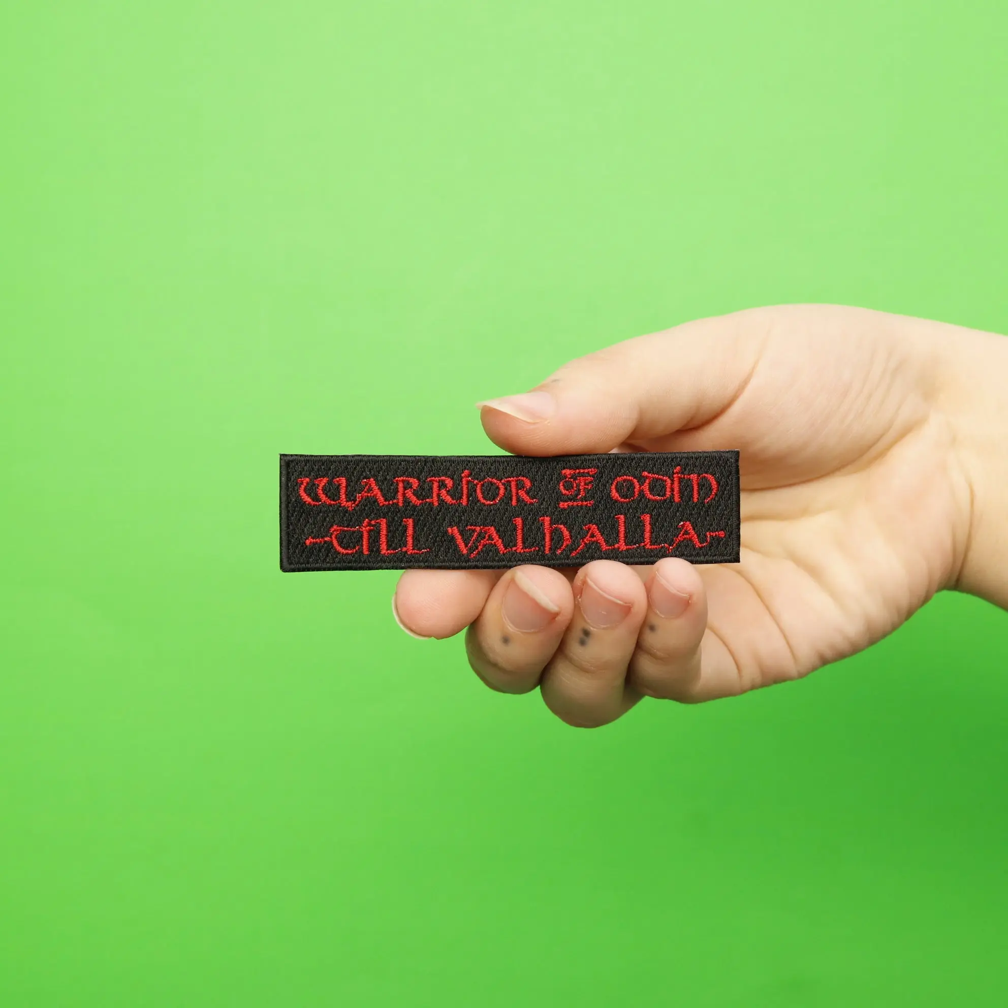 Warrior Of Odin Till Valhalla Embroidered Iron On Patch - Image 2