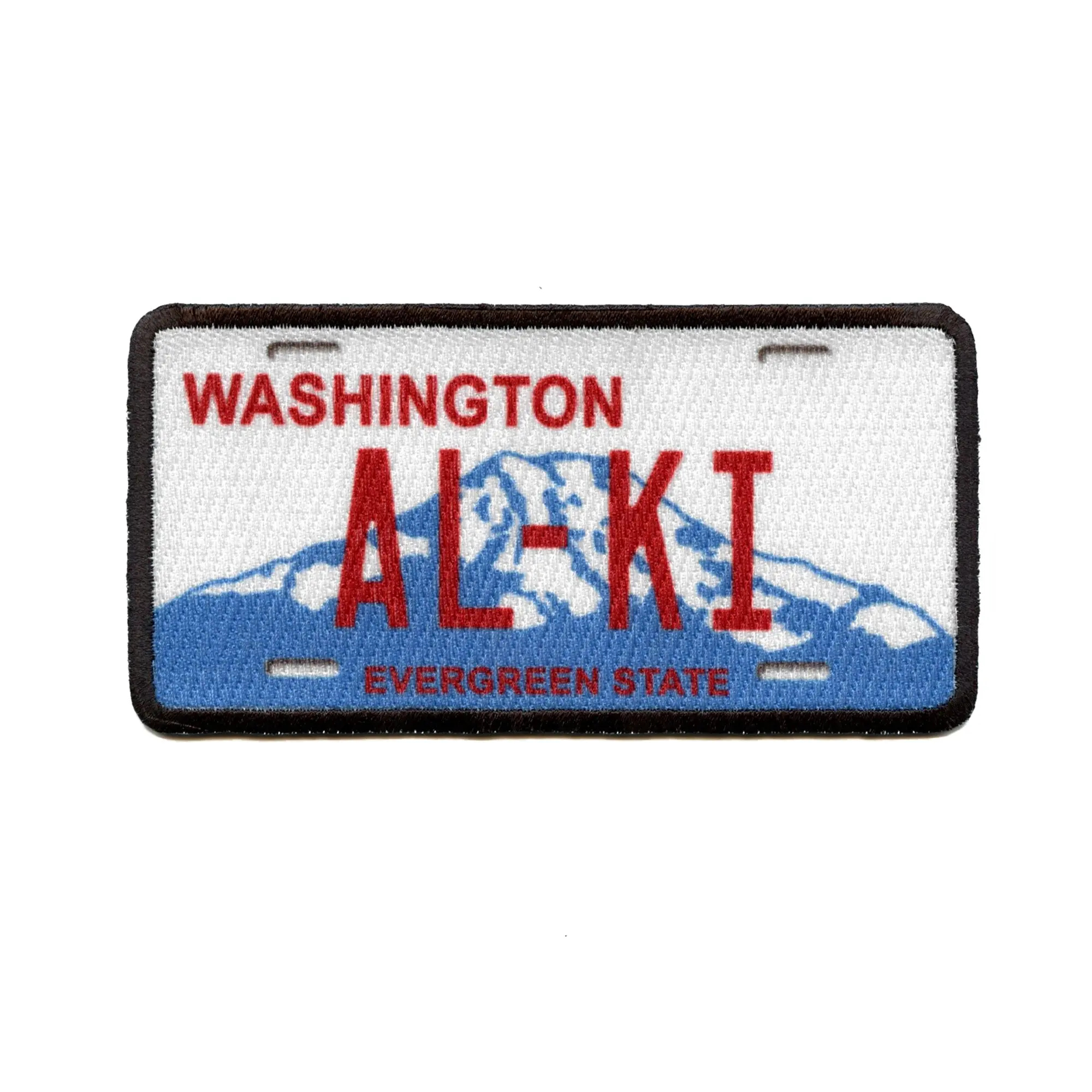 Washington AL KI License Plate Patch Evergreen State Seattle Sublimated Iron On