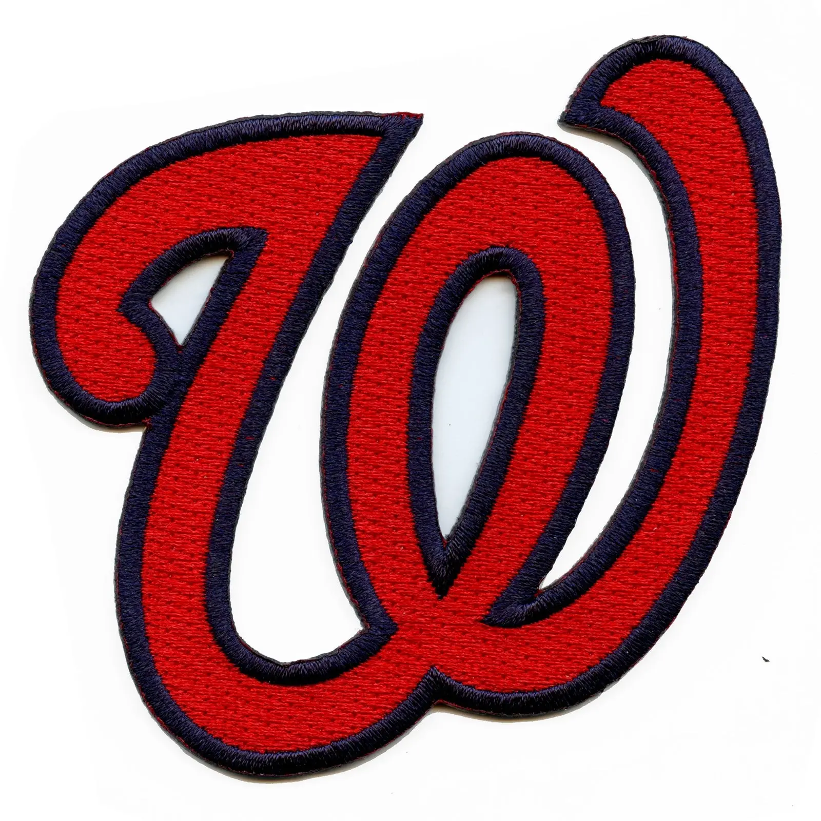 Washington Nationals 'W' Red Hat Logo Iron On Embroidered Patch Large