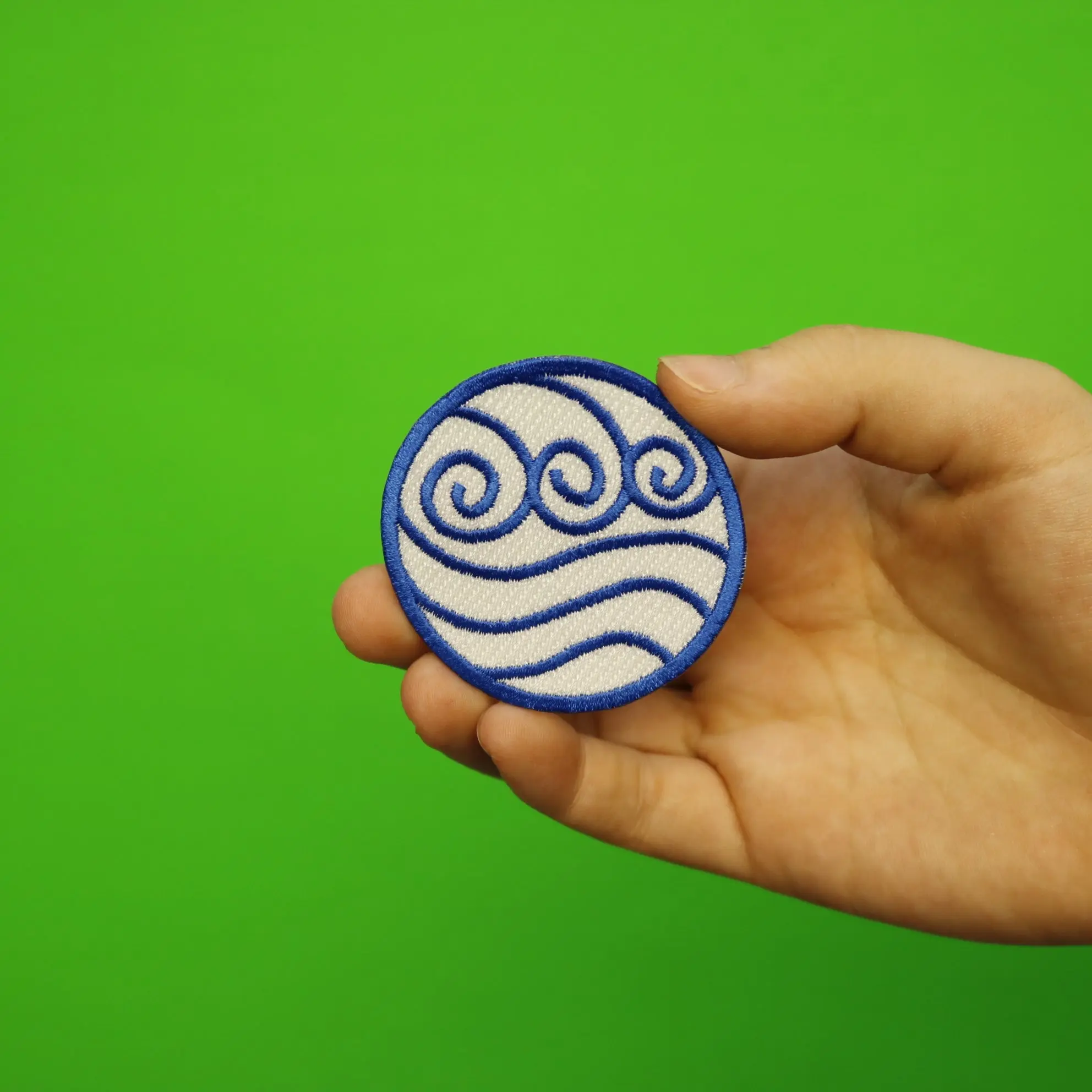 Water Nation Symbol Round Embroidered Iron On Patch - Image 2