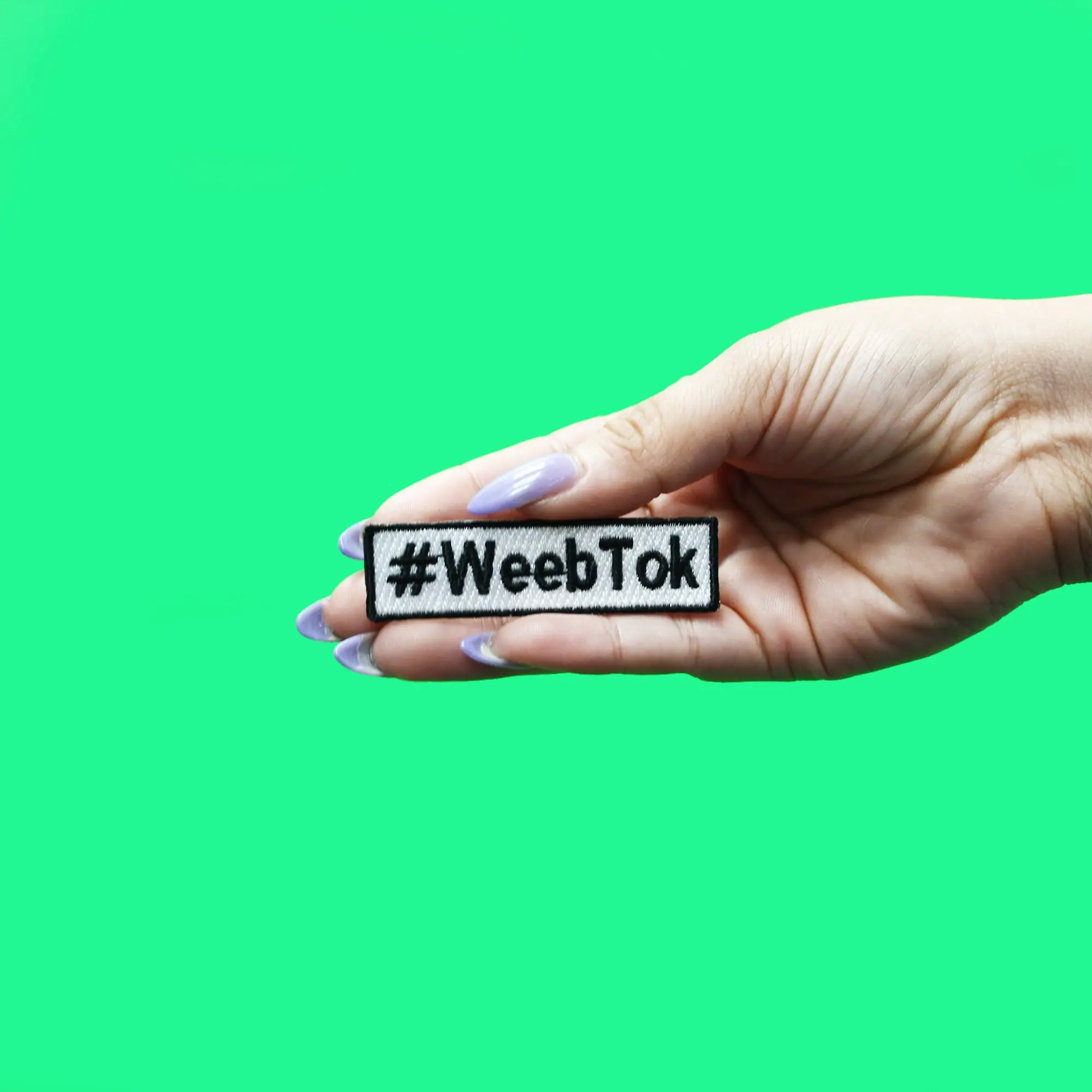#WeebTok Patch Popular Hashtag Embroidered Iron On - Image 2