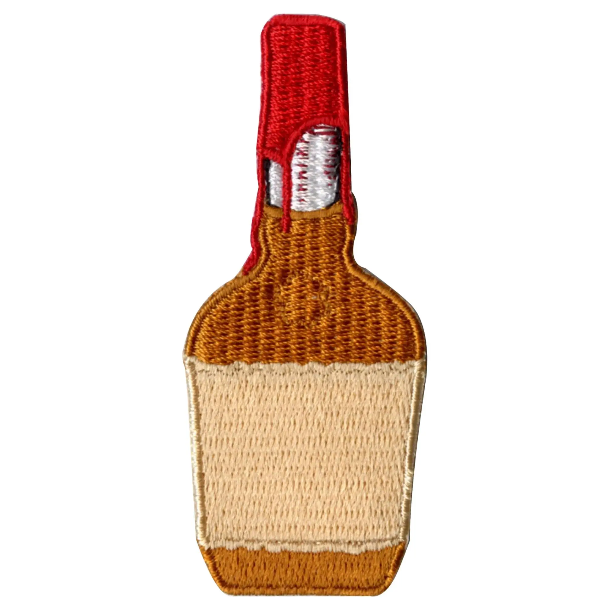 Whiskey Bottle with Red Wax Seal Liquor Bottle Embroidered Iron On