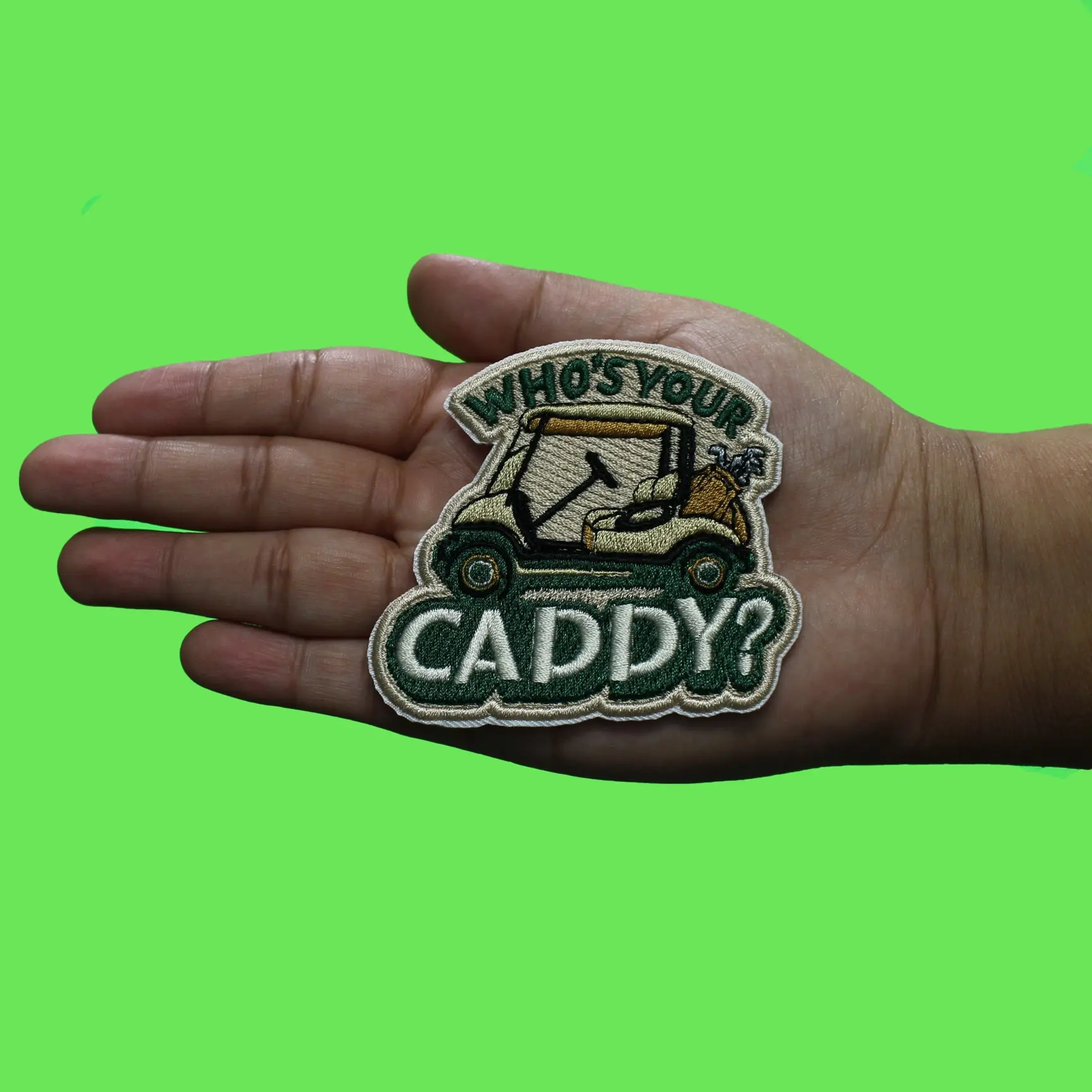 Who's Your Caddy Patch Sports Golf Meme Embroidered Iron On - Image 2