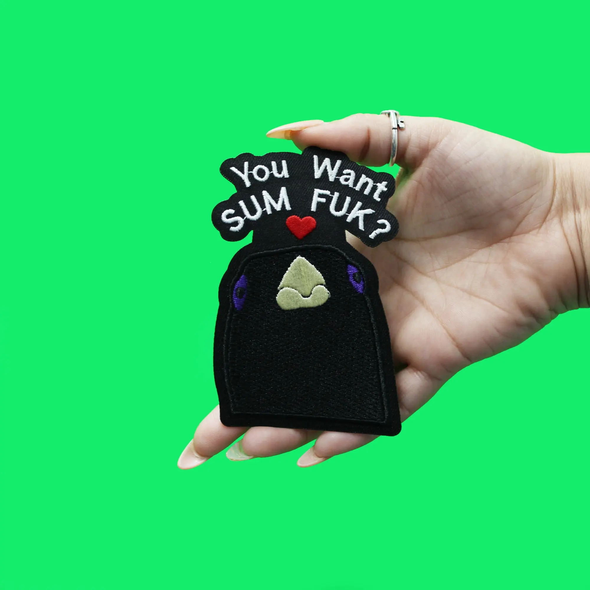 You Want Sum Fuk? Patch Bird Lemme Smash Embroidered Iron On - Image 2