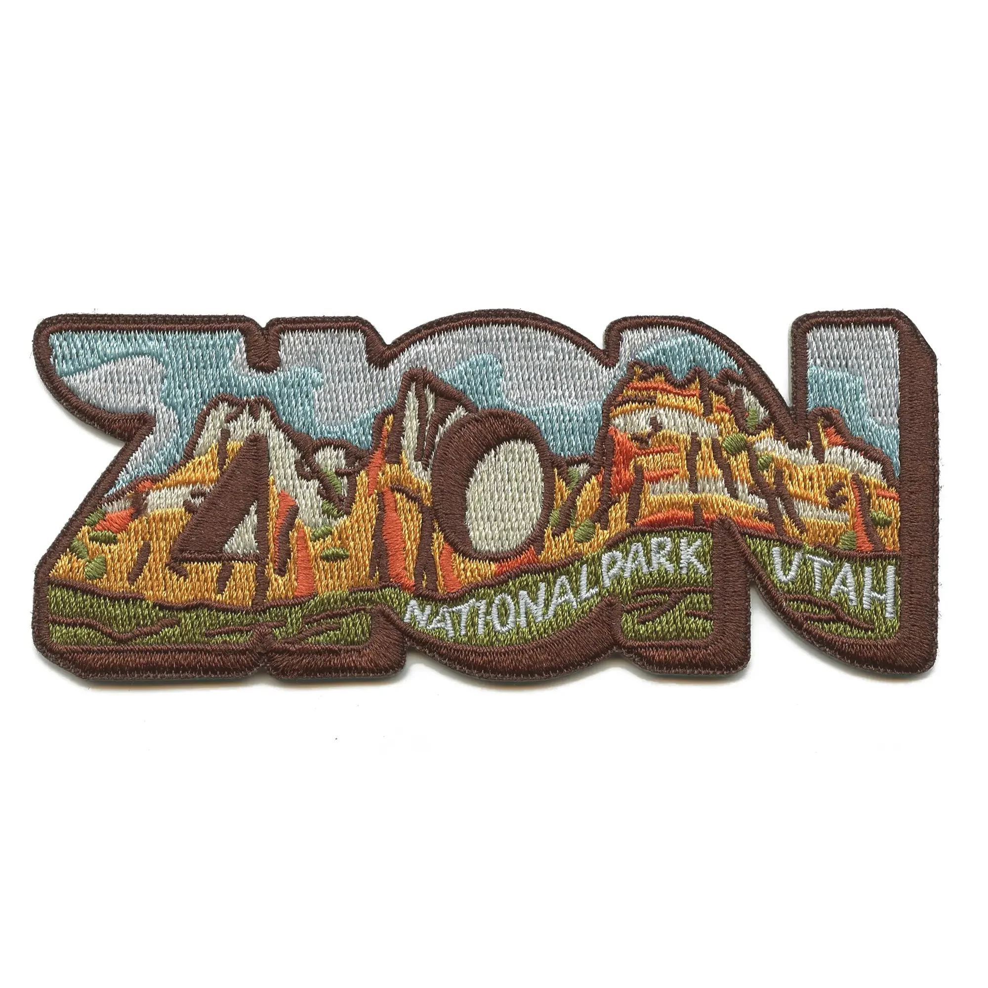 Zion National Park Travel Patch Utah Word Collage Embroidered Iron On