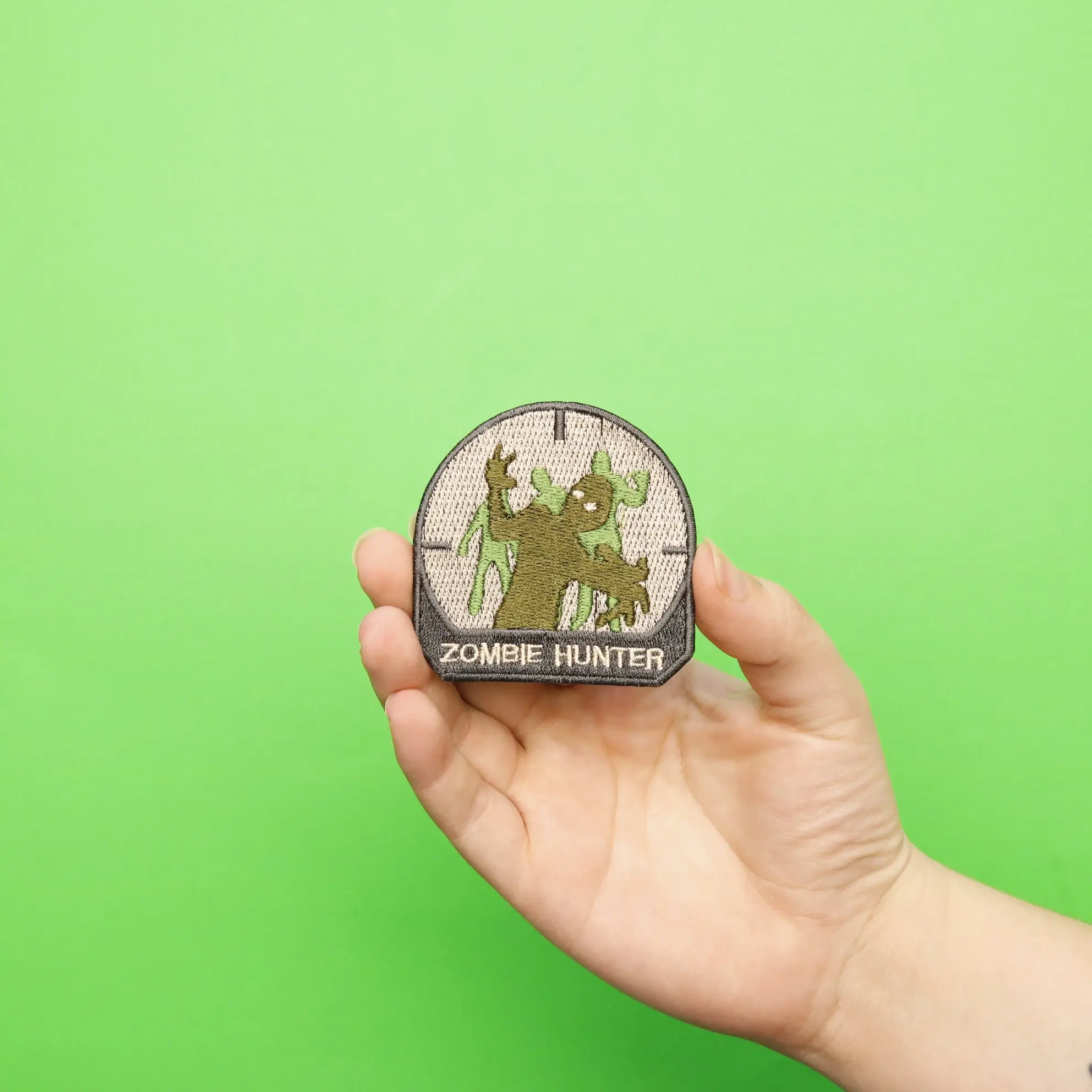 Zombie Hunter Sniper Scope Badge Embroidered Iron On Patch - Image 2