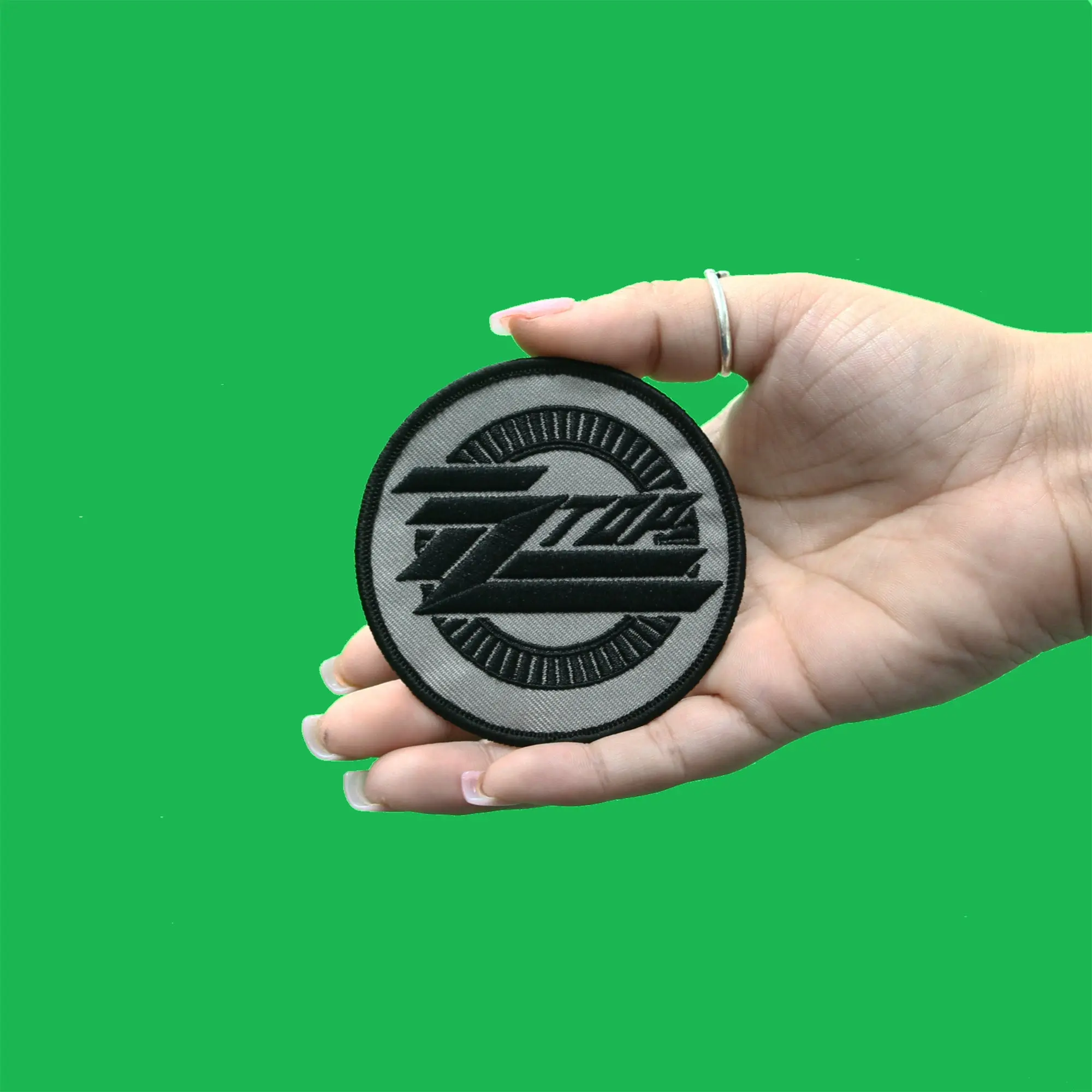 ZZ Top Logo Round Patch Classic Rock Band Embroidered Iron On - Image 2